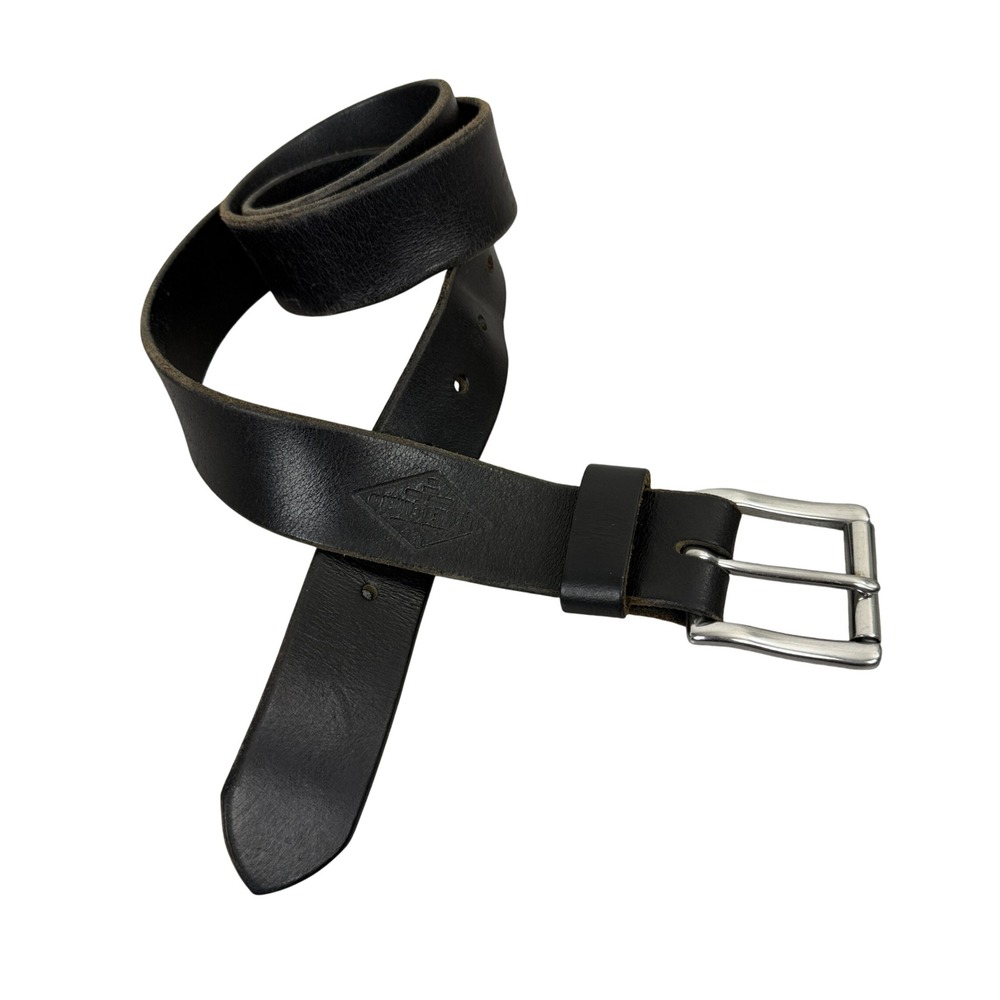 Lifetime Leather Co Belt Mens Black Genuine Leather Silver Buckle 35-41 Inch